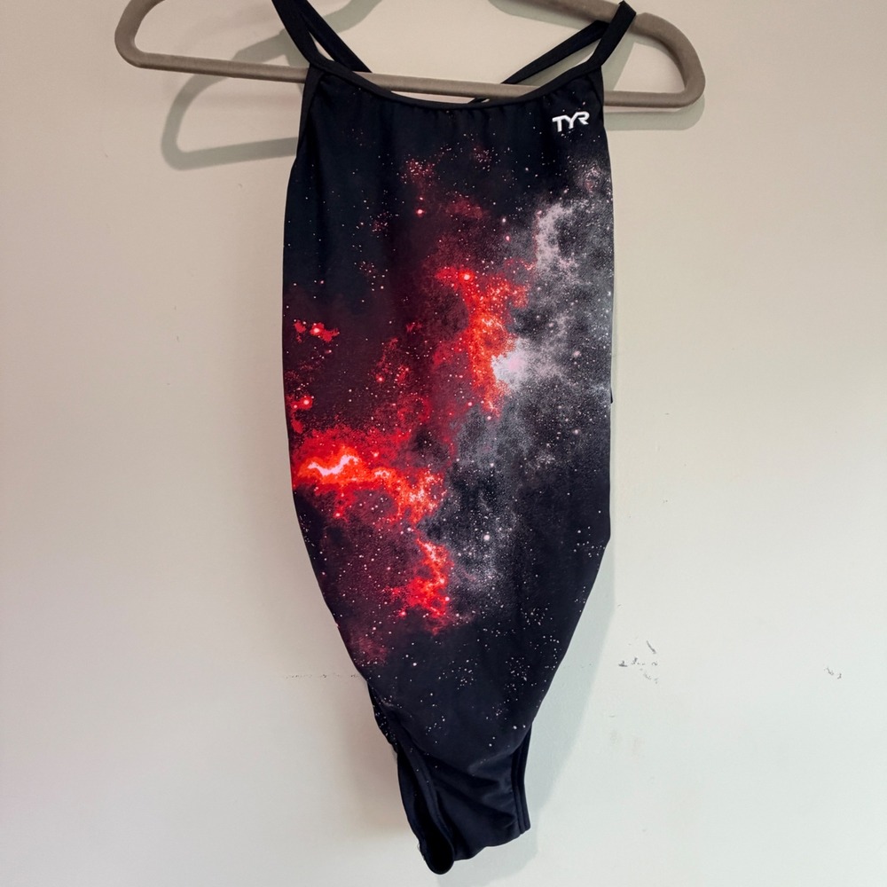 TYR NWT Galaxy One Piece Swimsuit Womens Size 36 L Space Performance Athletic